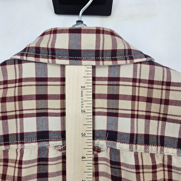 Pendleton Shirt Mens Medium White Maroon Plaid Button Down Long‎ Sleeve Surf M - Picture 5 of 10